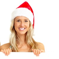 带圣诞帽，魅力女人头像图片