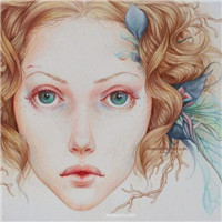 我喜欢这个美丽的世界 铅笔水彩艺术头像头像图片