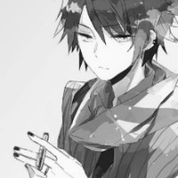 QQ动漫男生黑白头像 天真以为心心相印头像图片