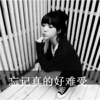 沉默心情的黑白QQ头像：别装了，忘记好难受头像图片