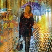 雨中的背影头像图片