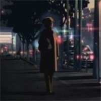 夜晚路灯女生头像图片