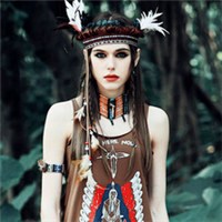 印第安风的迷情女子头像图片