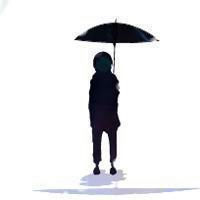 男孩打伞背影头像图片
