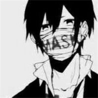 漫画中的黑白口罩男头像图片