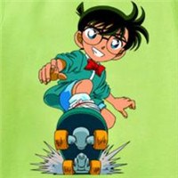 骑滑板的柯南头像图片