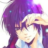 紫色头发的二次元帅哥头像图片