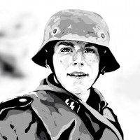 二战士兵手绘头像图片