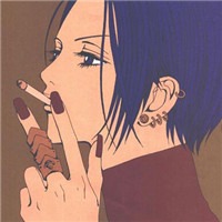 抽烟的二次元女生头像图片