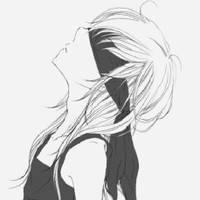 手绘黑白漫画忧伤女生头像图片