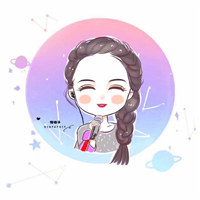 紫色圈圈里的萌妹头像图片