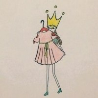 戴皇冠的女生插画头像图片