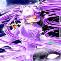 紫色头发女生头像图片