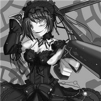 时崎狂三黑白色头像图片