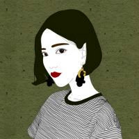 纯色背影下的时尚女郎头像图片