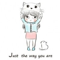 治愈系小姑娘带字头像图片