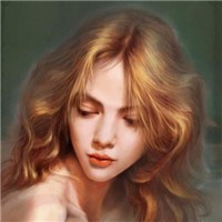 欧美女生的水彩画头像图片