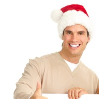 带圣诞帽，酷男头像图片