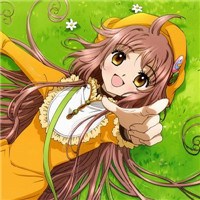 绿色背景的二次元头像图片