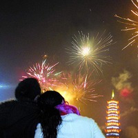 烟花下的恋人头像图片