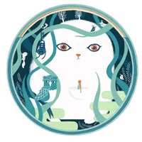 圆形里的胖白熊头像图片