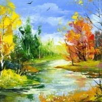 河流写生头像图片