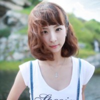 唯美中短发头像图片