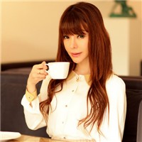 小资女拿饮料头像图片