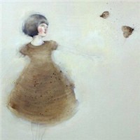 朦胧的水墨妹子头像图片