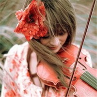 美女与小提琴头像图片