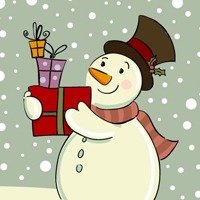 有手套和雪人的温暖冬天头像图片