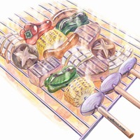 彩铅勾绘出来的美食头像图片