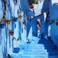 摩洛哥蓝色小镇头像图片
