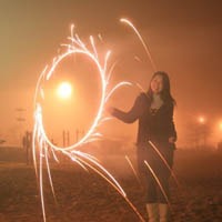 放烟花女孩头像图片