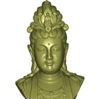 观音木雕头像图片