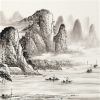 唯美山水画头像图片