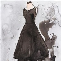 手绘黑礼服头像图片