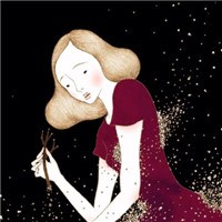 忧伤的红裙子女生头像图片