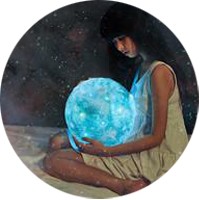 捧着蓝色星球头像图片