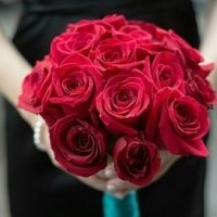 红色系捧花头像图片