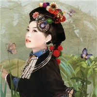唯美的彩绘姑娘头像图片