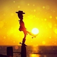 牛仔与夕阳头像图片