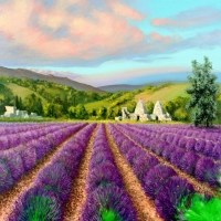 薰衣草油画头像图片