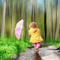 伞下萌娃子头像图片