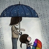 卡通动漫人物唯美撑伞头像图片