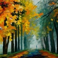 秋天的林间风景写生头像图片
