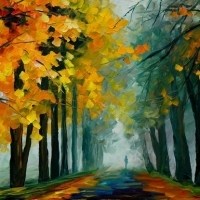 秋天的林间风景写生头像图片