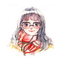 水墨彩绘萌妹子头像图片
