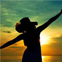 日落女生头像图片