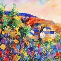 花海油画头像图片